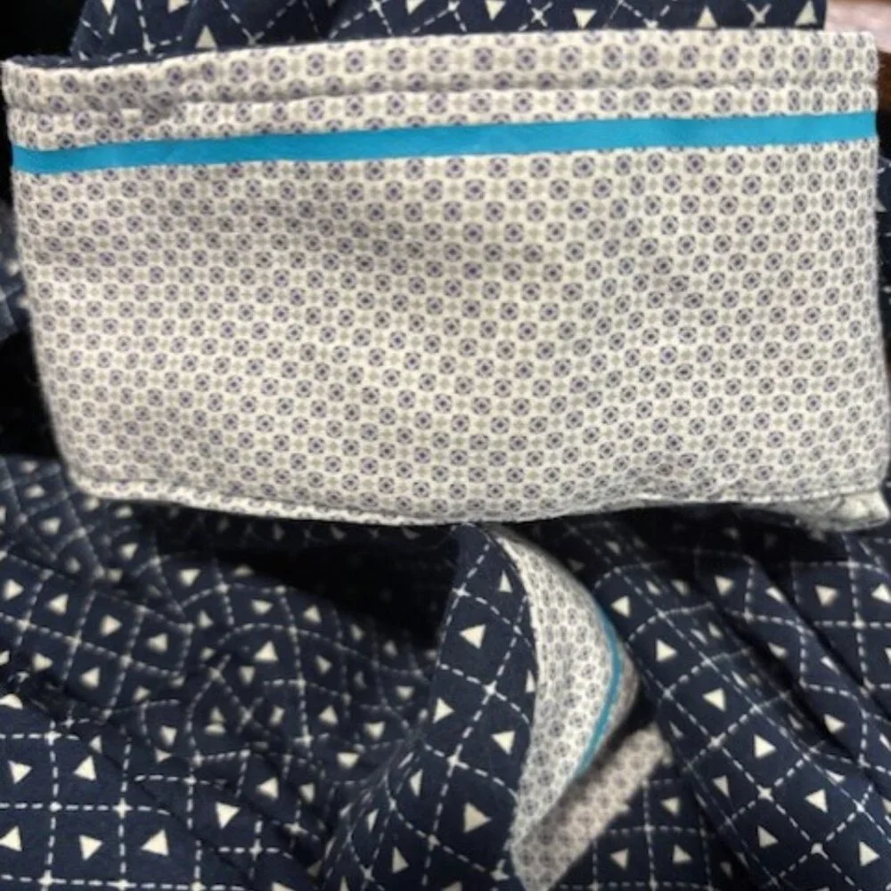 Buttercloth Navy White Diamond Check Long Sleeve Button Shirt 3XL Flip Cuff Prep - Picture 5 of 9